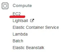 amazon aws ec2 menu