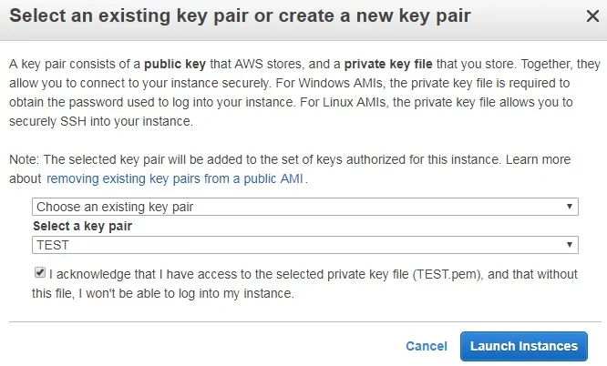 aws instance keypair