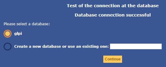 glpi database connection