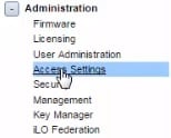 ilo access settings