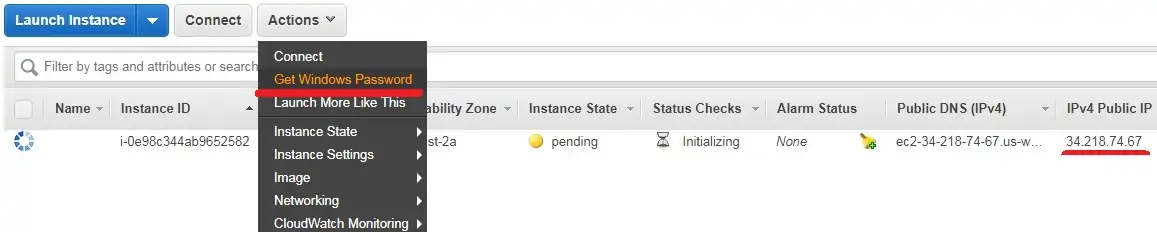 ec2 windows get password