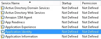 Windows 2012 - Application Identity Service