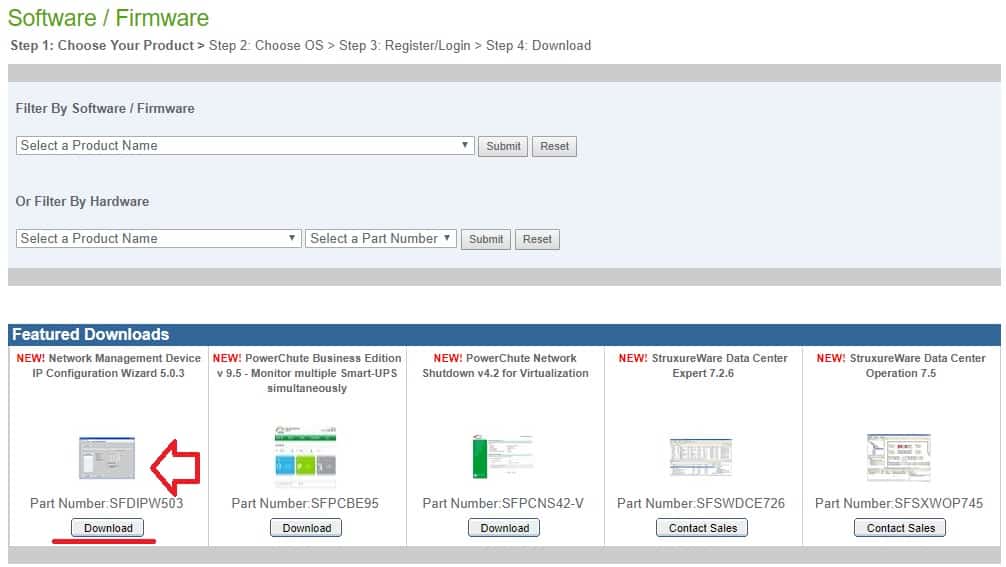 apc network management card device ip configuration wizard download