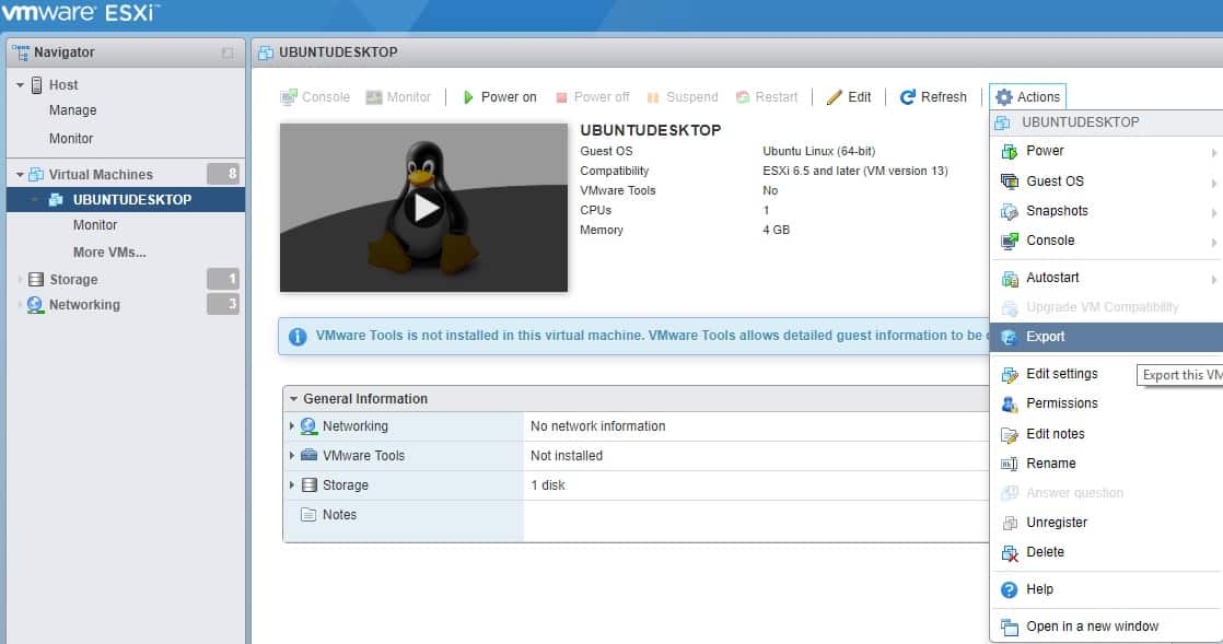 vmware esxi 6.7 network configuration