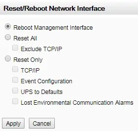 reboot management interface