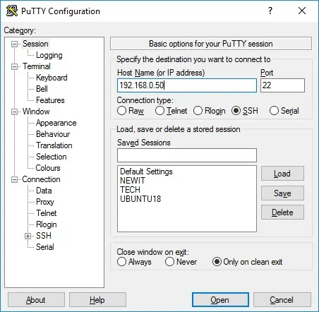 Vmware SSH Putty