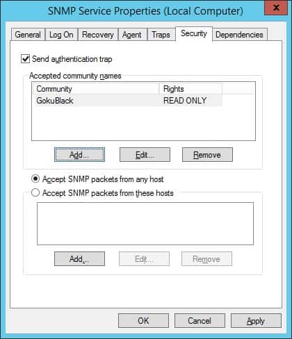 Windows snmp security