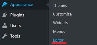 Wordpress Apperance editor