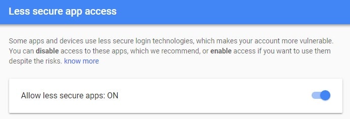 google less secure app