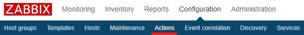 zabbix action menu zabbix action menu