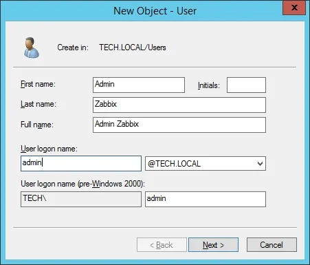 zabbix active directory admin