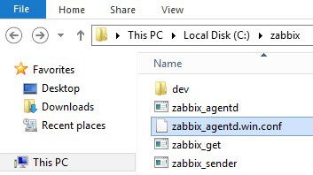 zabbix folder content