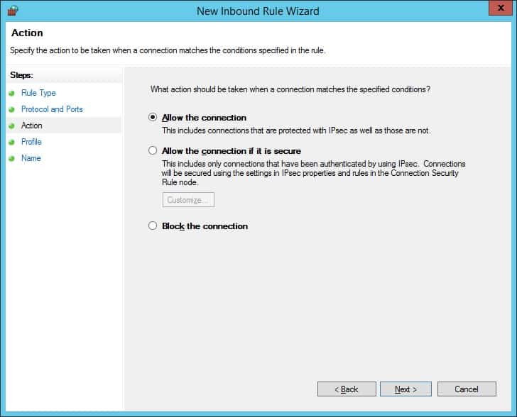 zabbix windows firewall allow connection