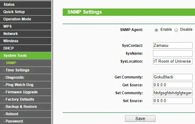TP-Link access point snmp configuration