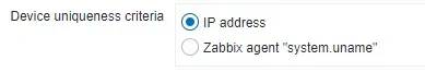 Zabbix Device Discovery Uniqueness Criteria