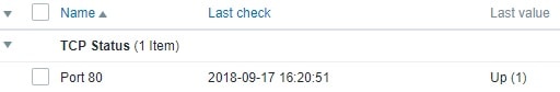 Zabbix TCP Port Status