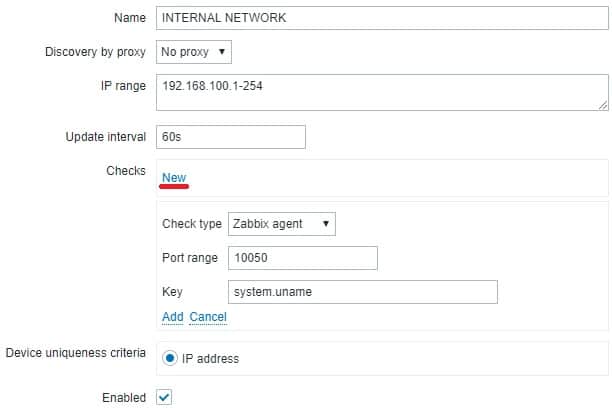 Zabbix auto discovery agent