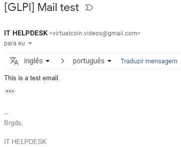 GLPI Test email