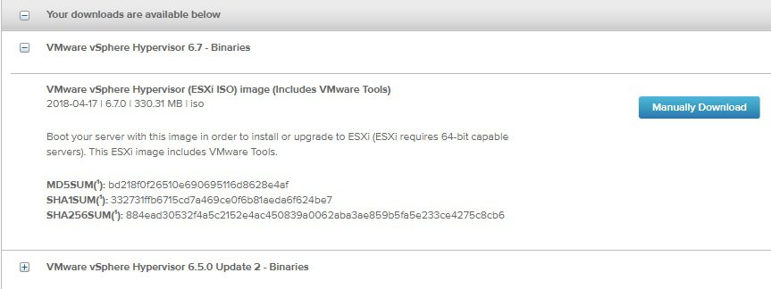 download vmware esxi 6.7 iso