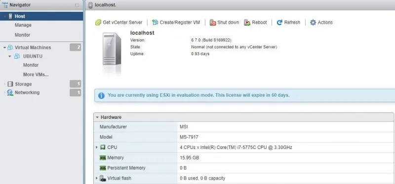 Vmware ESXi Dashboard