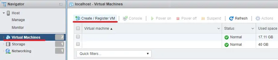 Vmware ESXi New VM