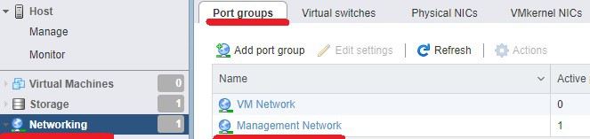 Vmware ESXi Port groups