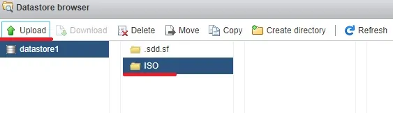 Vmware ESXi upload ISO