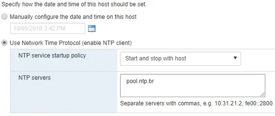 Vmware NTP Configuration