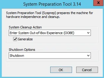 Vmware Sysprep Configuration