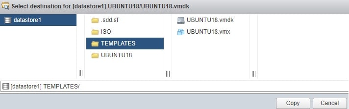 Vmware linux Template copy