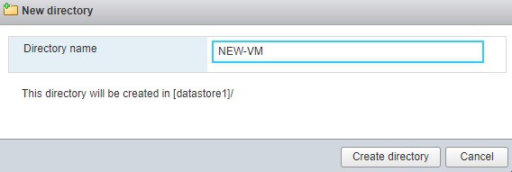 Vmware new VM folder