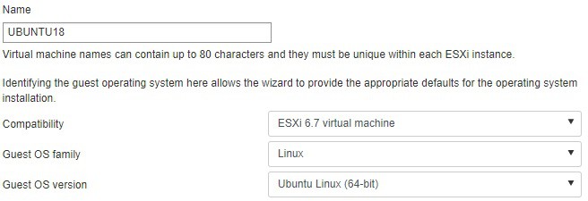 Vmwre ESXI Linux Virtual machine