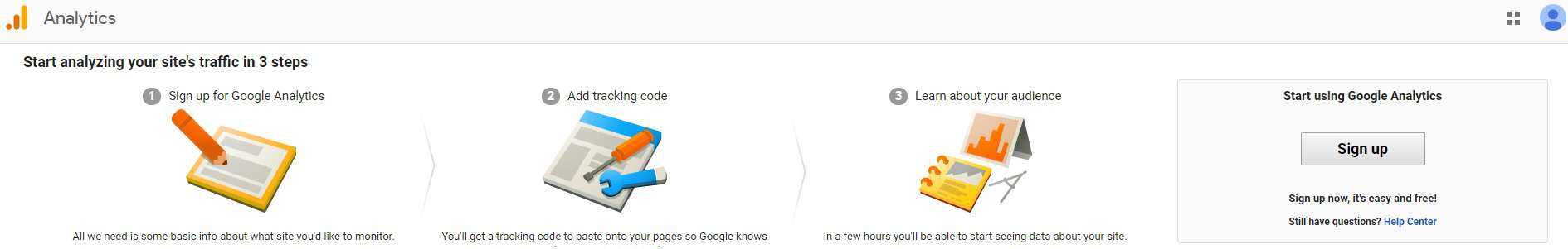 Google Analytics Initial Page Google Analytics Initial Page