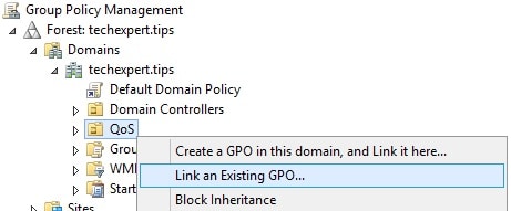 Qos Link an existing GPO