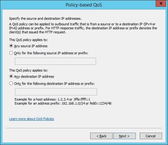 Windows Qos Source and Destination