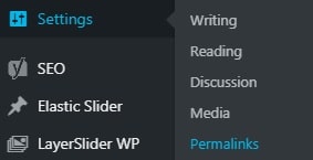 Wordpress permalinks menu