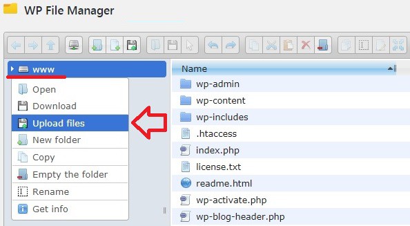 Wp file manager upload