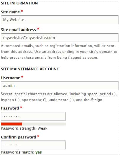 Drupal website information Drupal website information