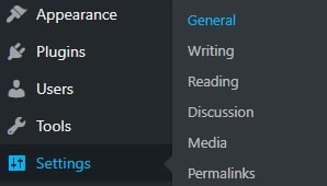Wordpress Settings General
