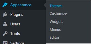 Wordpress Themes Menu