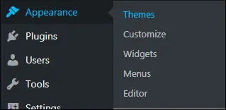 Wordpress Themes Menu