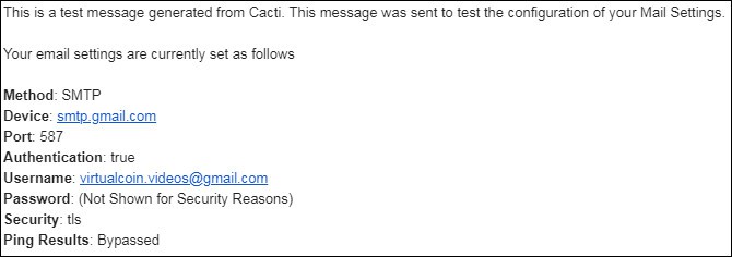 Cacti email example