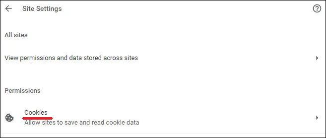 Chrome Site Settings