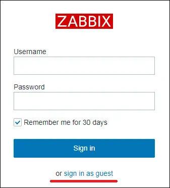 Zabbix guest login