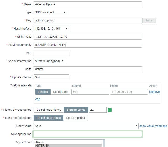 Zabbix monitor Asterisk Uptime