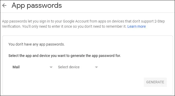 gmail app password