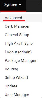 pfsense console login