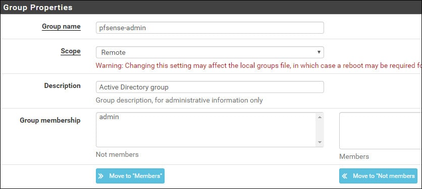 pfsense group creation pfsense group creation