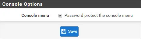 pfsense password protect console menu