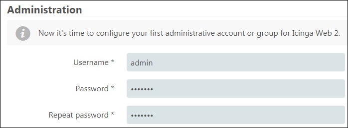 Icinga admin user